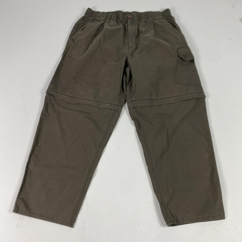 Simms Pants Mens 36x30 Brown Convertible Cargo Elastic Waist Fishing Hiking